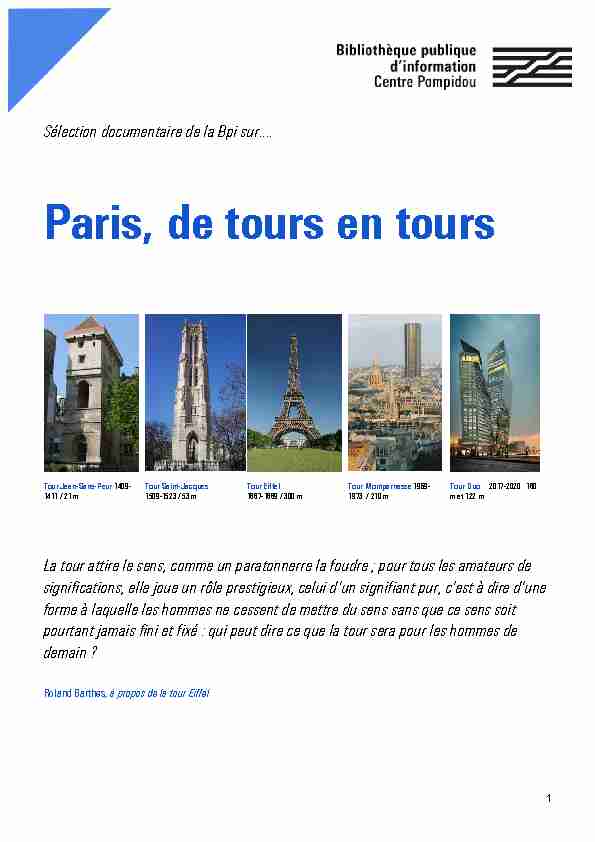 Paris de tours en tours