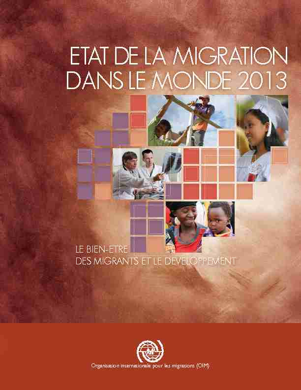 Etat dE la migration dans lE mondE 2013