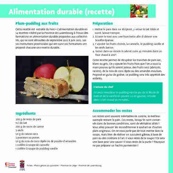 [PDF] Les ampoules Alimentation durable (recette) - Province de Liège