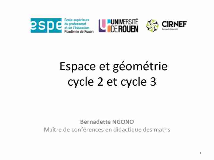 Espace et géométrie cycle 2 et cycle 3
