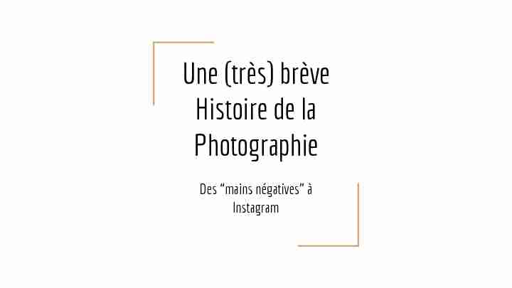 [PDF] Une (très) brève Histoire de la Photographie