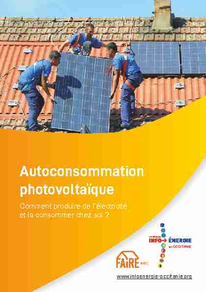 Autoconsommation photovoltaïque