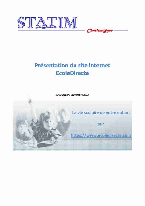 Présentation du site internet EcoleDirecte