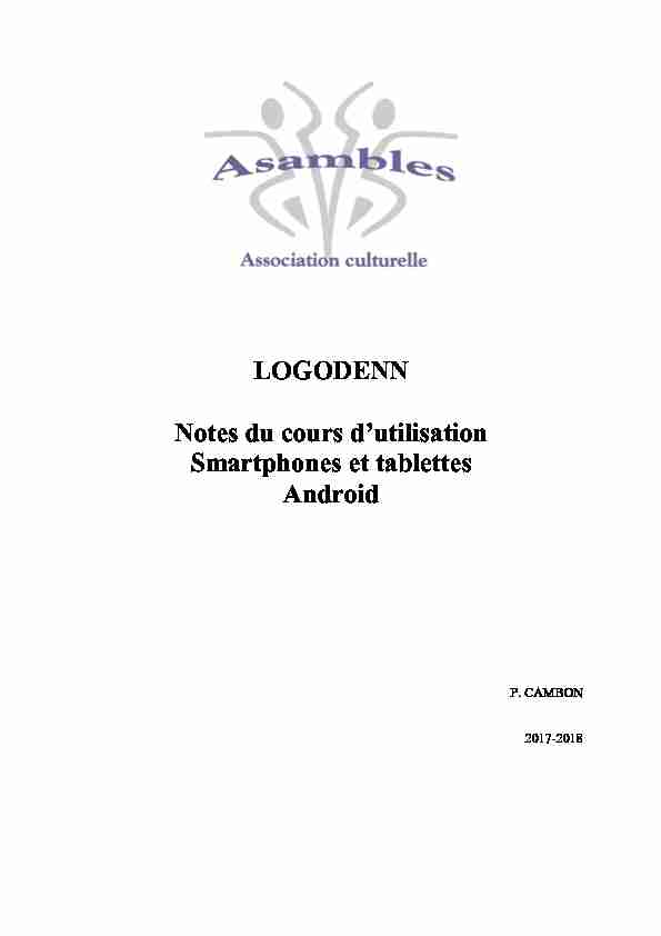 LOGODENN Notes du cours dutilisation Smartphones et tablettes