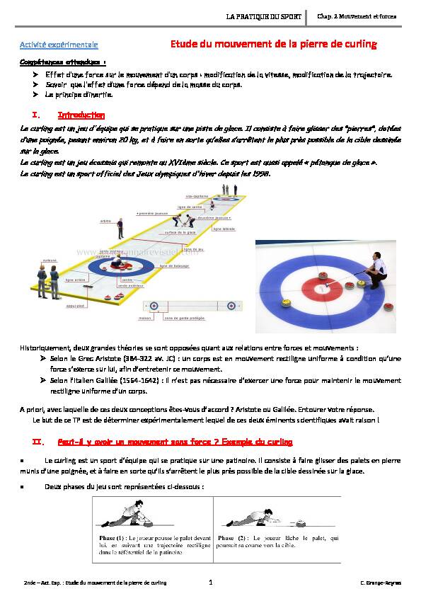 [PDF] Etude du mouvement de la pierre de curling
