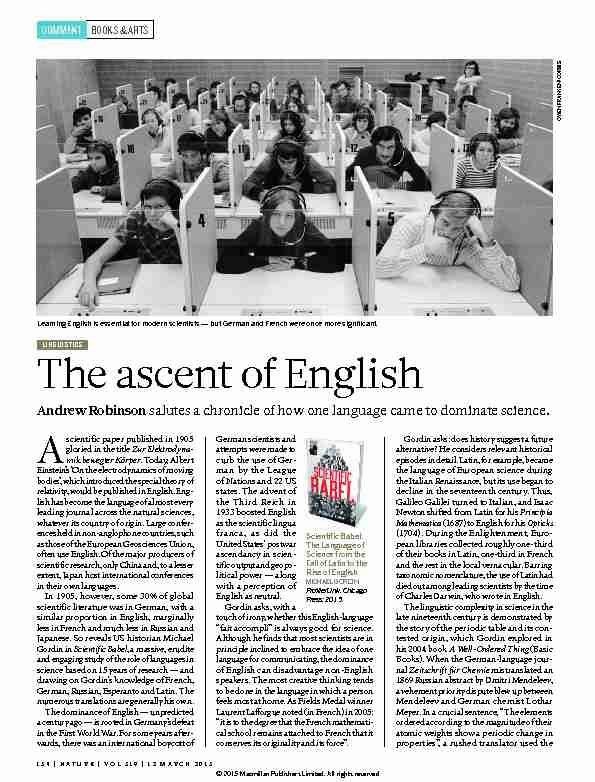The ascent of English