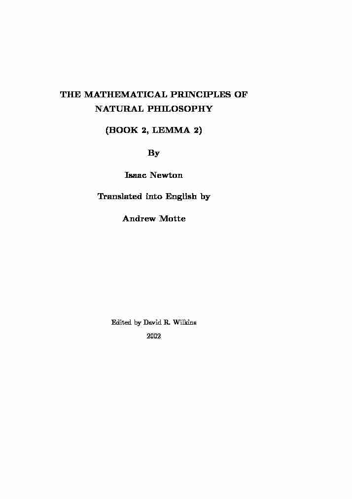 THE MATHEMATICAL PRINCIPLES OF NATURAL PHILOSOPHY