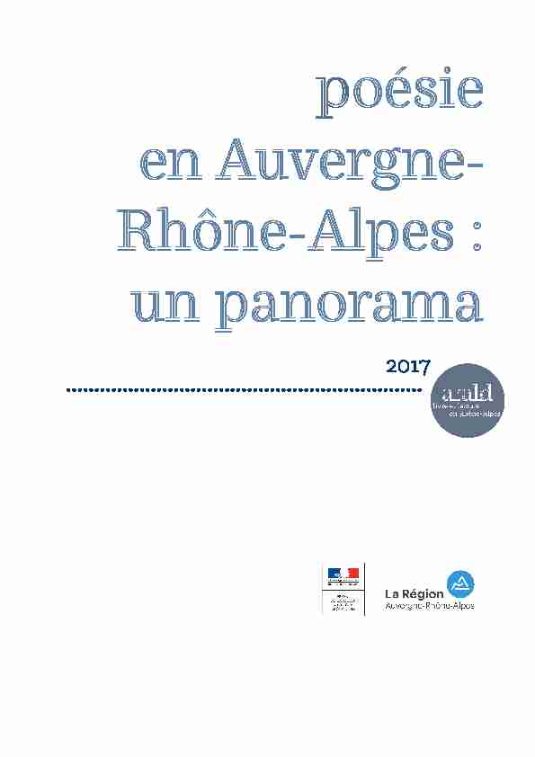 poésie en Auvergne- Rhône-Alpes : un panorama