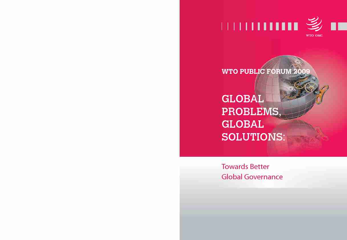 GLOBAL PROBLEMS GLOBAL SOLUTIONS: