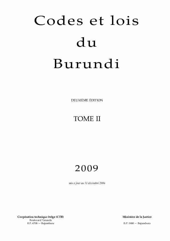 Codes et lois du Burundi