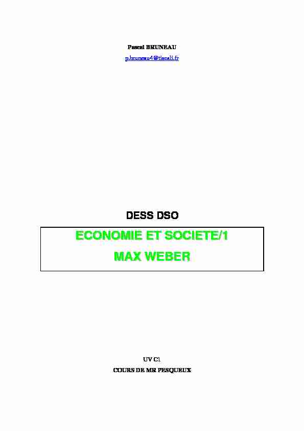 ECONOMIE ET SOCIETE/1 MAX WEBER