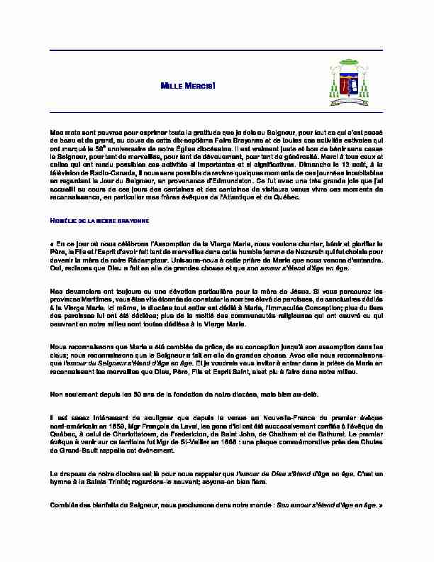 [PDF] Mille Mercis! - Diocese of Edmundston