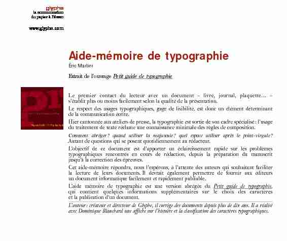 Aide-mémoire de typographie - IPGP
