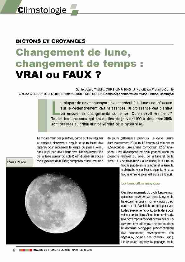 Changement de lune changement de temps : VRAI ou FAUX ?