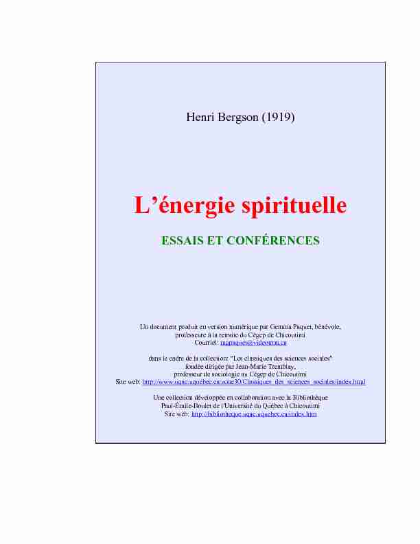 Lénergie spirituelle