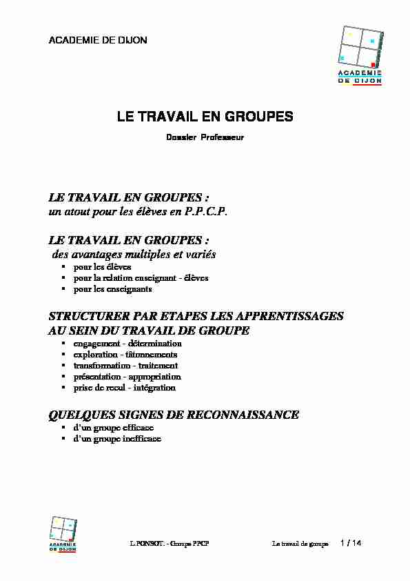 Searches related to travail de groupe définition PDF