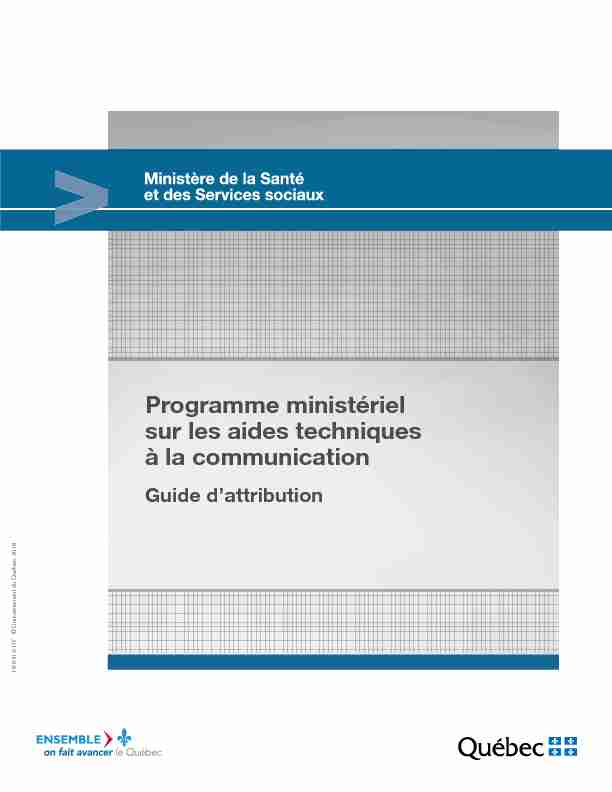 Guide dattribution - Programme ministériel sur les aides techniques