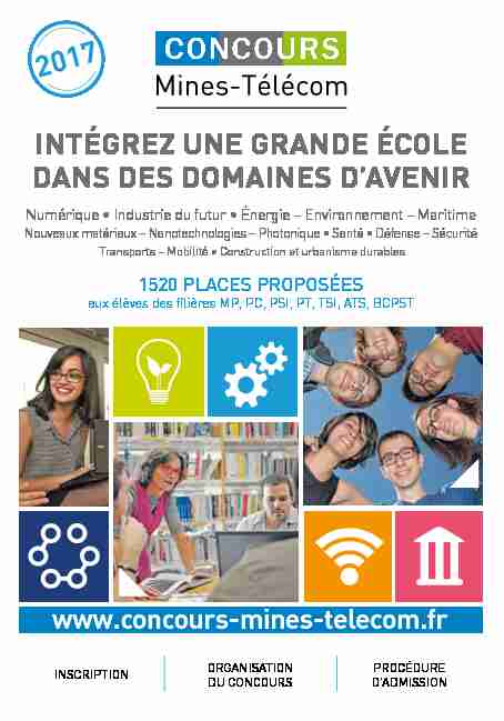 [PDF] la notice du concours (PDF) - Concours Mines-Télécom