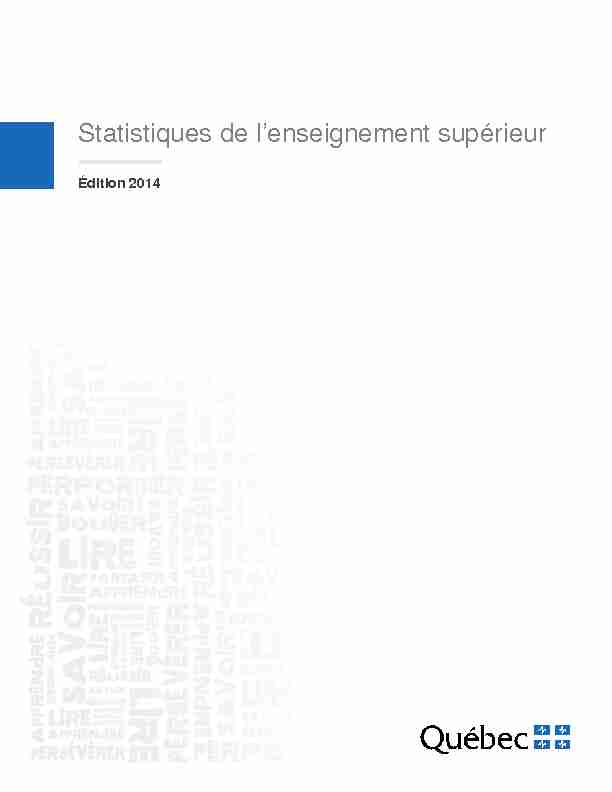 Statistiques de lenseignement supérieur édition 2014