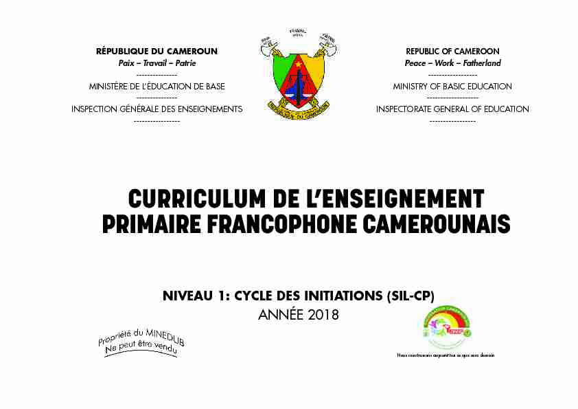 [PDF] curriculum de lenseignement primaire francophone camerounais