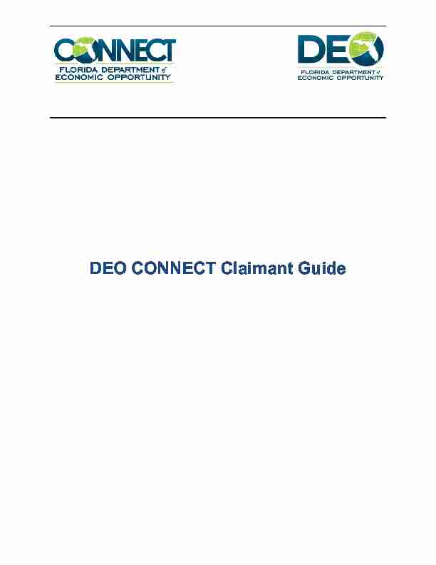 DEO CONNECT Claimant Guide
