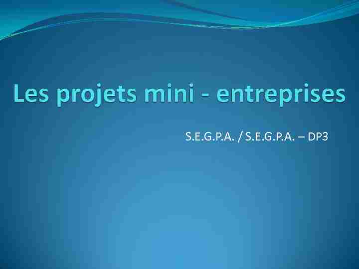 [PDF] Les projets mini-entreprises