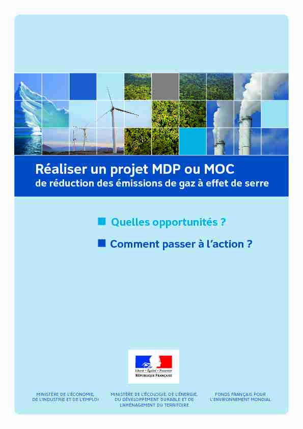 Réaliser un projet MDP ou MOC - de réduction des émissions de
