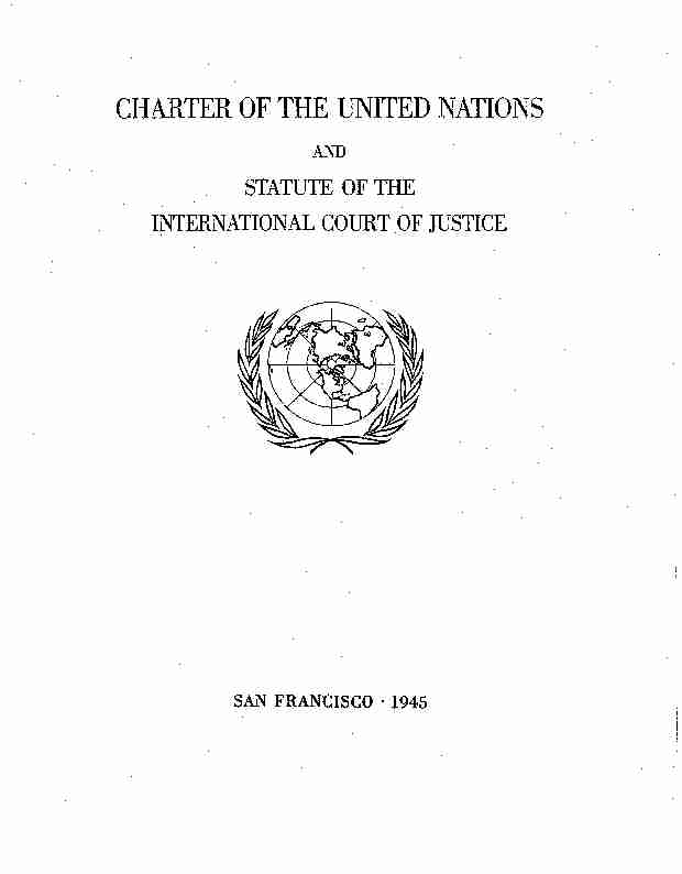 CHARTER OF THE UNITED NATIONS