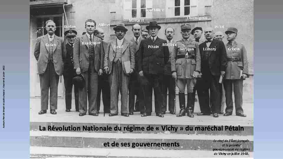 [PDF] La Révolution Nationale du régime de « Vichy » du maréchal Pétain