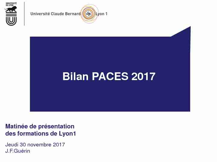 [PDF] Bilan PACES 2017pdf - Portail LYCEENS LYON1 - Université