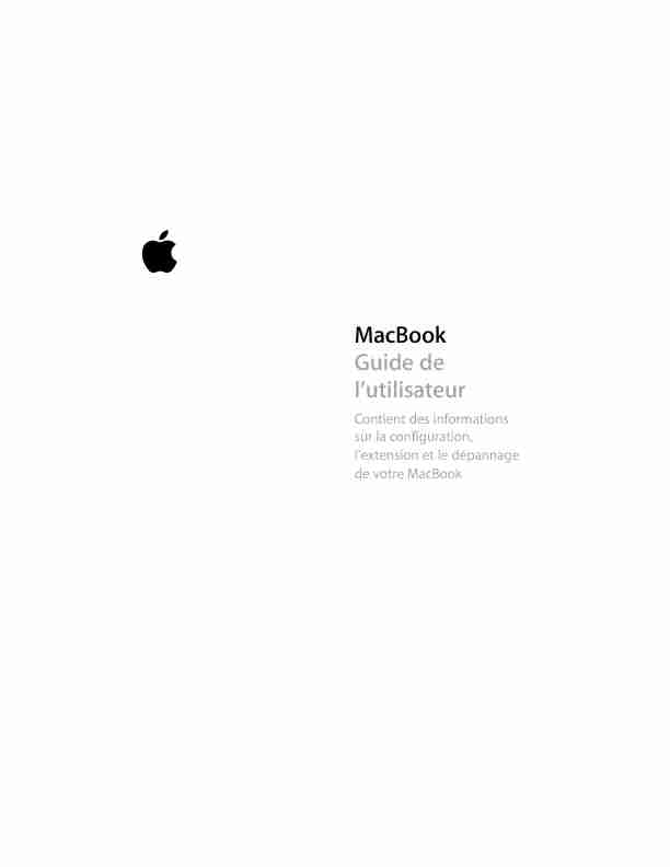 MacBook 13 Guide de lutilisateur