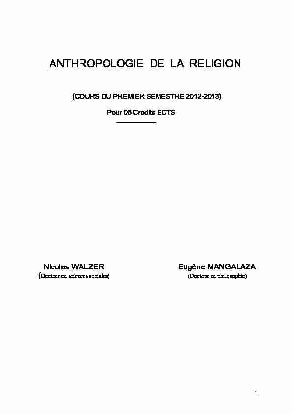 Cours n°1 - Anthropologie de la religion - Anthropomada.com