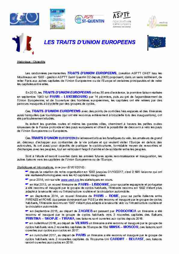 LES TRAITS DUNION EUROPEENS - Paris