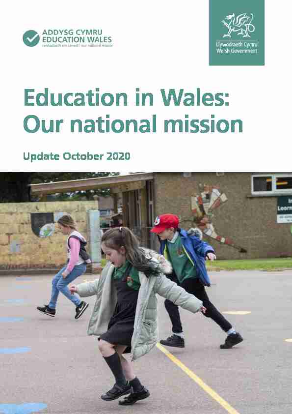 Education in Wales: Our national mission Update October 2020
