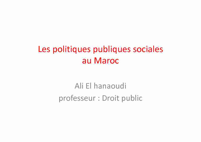 [PDF] Les politiques publiques sociales au Maroc