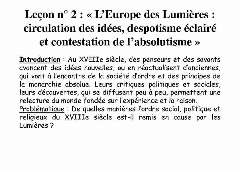 [PDF] Leçon n° 2 LEurope des Lumières