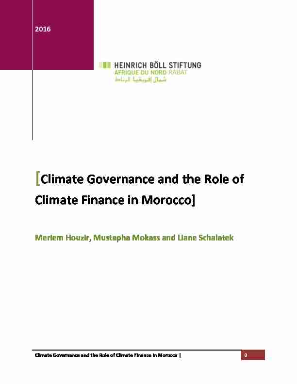 Assurer une gouvernance inclusive de la finance climatique au Maroc