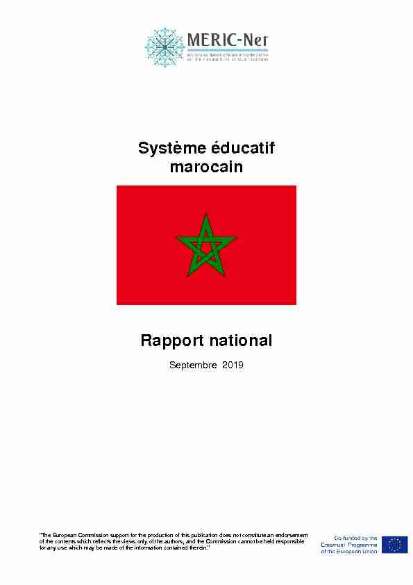 Système éducatif marocain Rapport national