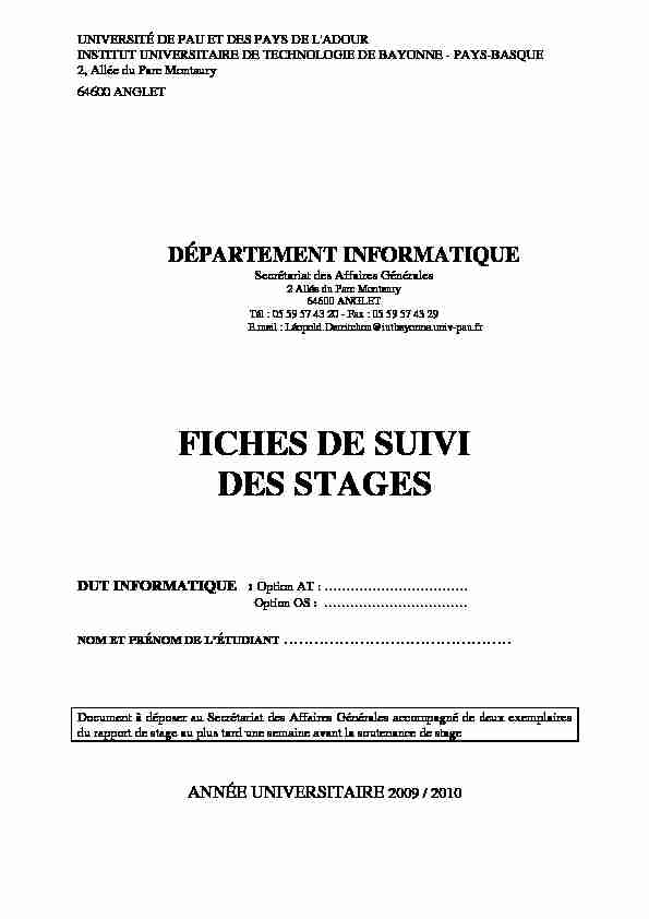 [PDF] FICHES DE SUIVI DES STAGES - IUT de Bayonne