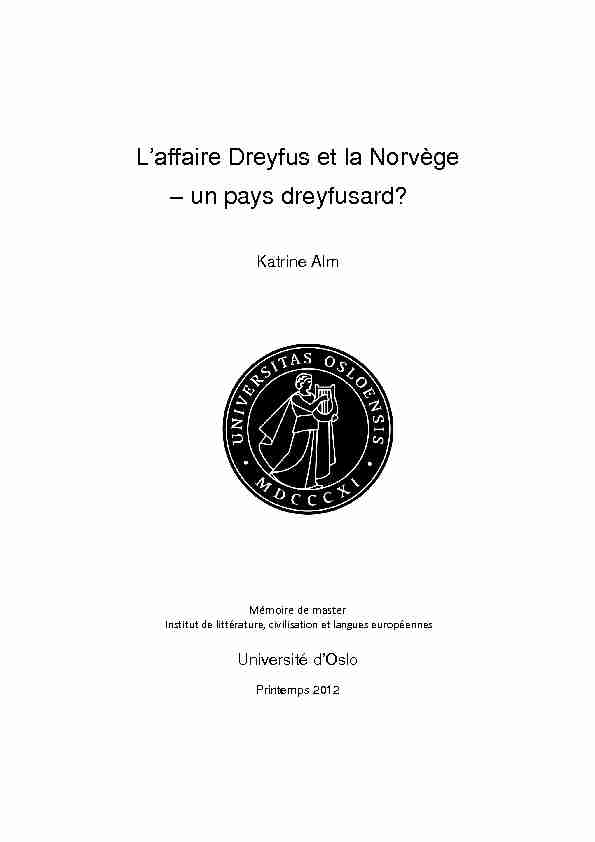Laffaire Dreyfus et la Norvège – un pays dreyfusard?