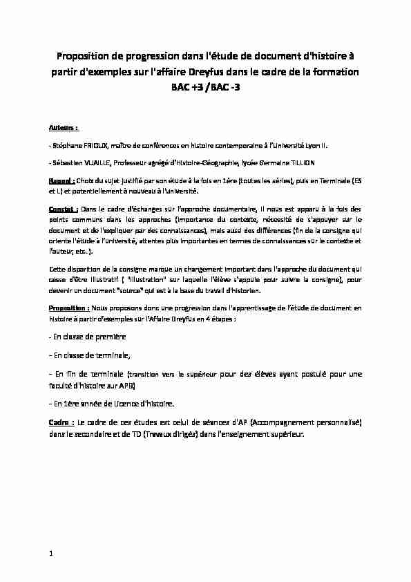 [PDF] Proposition de progression dans létude de document dhistoire à