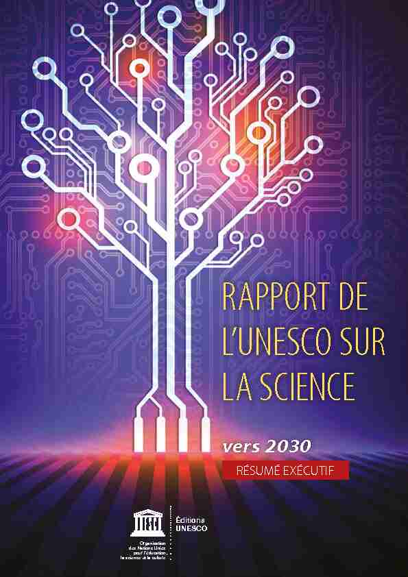 Rapport de lUNESCO sur la science vers 2030: résumé exécutif
