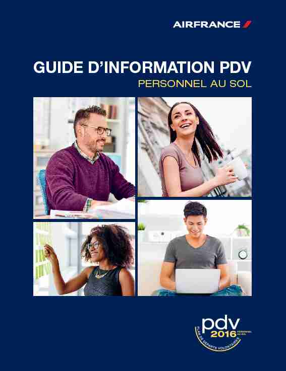 GUIDE D’INFORMATION PDV - CFDT groupe Air France