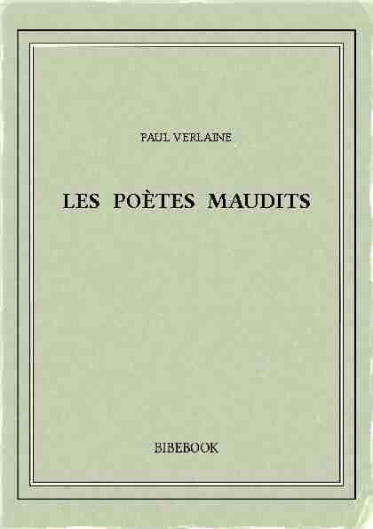 Les poètes maudits - Bibebook