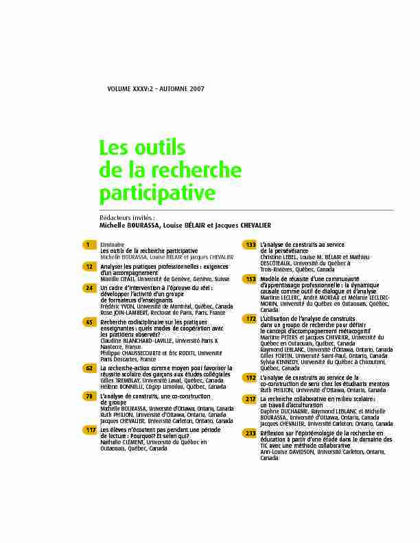 [PDF] Les outils de la recherche participative