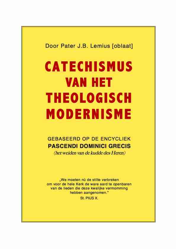 Catechismus van het Theologisch Modernisme