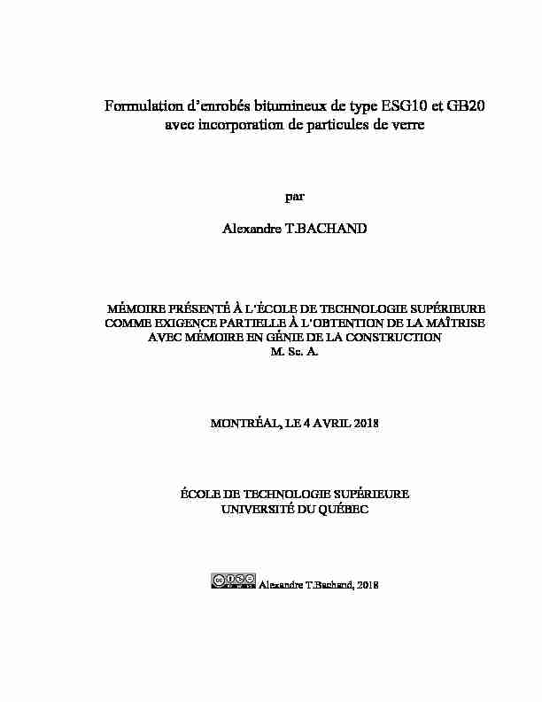 [PDF] Formulation denrobés bitumineux de type ESG10 et GB20 avec