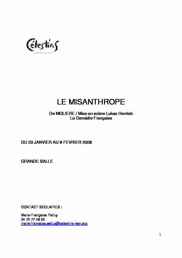 [PDF] LE MISANTHROPE