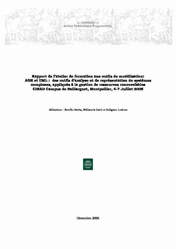 [PDF] Rapport de latelier de formation aux outils de modélisation: AGR et