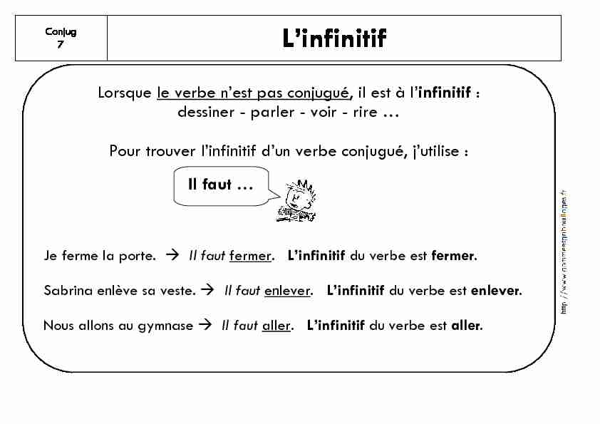 [PDF] Linfinitif - Gomme & Gribouillages